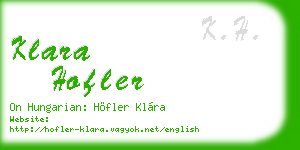 klara hofler business card